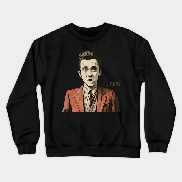 johnny cash funny illustration Crewneck Sweatshirt by Jackystore